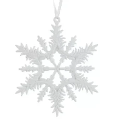 Addobbo natalizio da appendere (D13 cm) Fiocco di neve scintillante ghiacciato Bianco