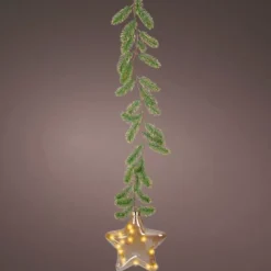 Addobbo natalizio luminoso da appendere con pile 15 LED (H20 cm) Stella Bianco caldo