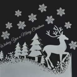 Adesivi di Natale per finestra Paesaggio Merry Christmas