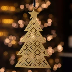 Alberi di Natale traforati fiori Oro