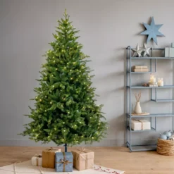 Albero di Natale artificiale luminoso 600 LED (H240 cm) Idaho Verde abete
