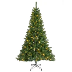 Albero di Natale artificiale luminoso 320 LED H210 cm King Verde albero