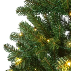 Albero di Natale artificiale luminoso 320 LED H210 cm King Verde albero