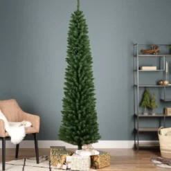 Albero di Natale artificiale Narrow Alt. 180 cm Verde abete