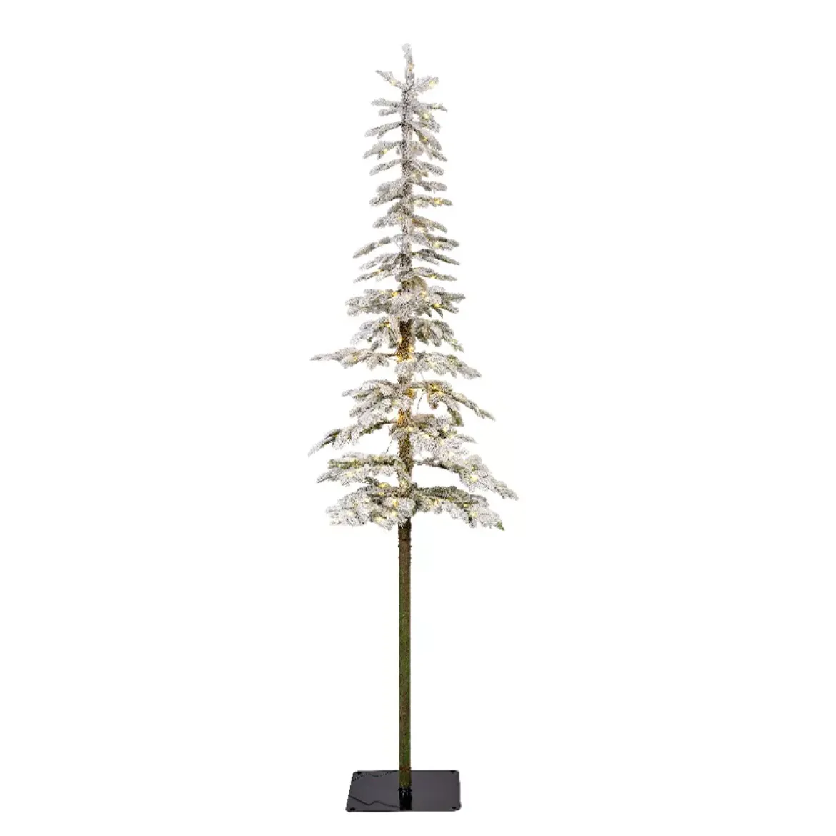 Albero di Natale artificiale luminoso 150 LED H180 cm Sierra Verde innevato