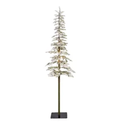 Albero di Natale artificiale luminoso 200 LED H210 cm Sierra Verde innevato