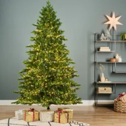 Albero di Natale artificiale luminoso 4000 LED (H210 cm) Caucasia Nordmann Verde abete
