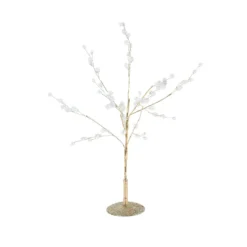 Albero di Natale da tavolo (H40 cm) Perle madreperlate e glitter Oro