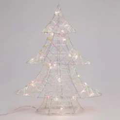 Albero di Natale luminoso a pile 30 LED (H40 cm) Magia di Natale Iridescente e bianco caldo