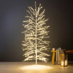 Albero luminoso 1755 LED (H180 cm) Christmas Luxe Bianco e bianco caldo