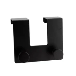 Appendiabiti per porta metallo 2 ganci (H10 cm) Nero