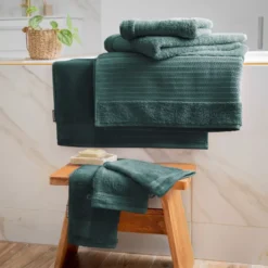 Asciugamano bagno cotone bio (50 x 90 cm) Méline Verde smeraldo