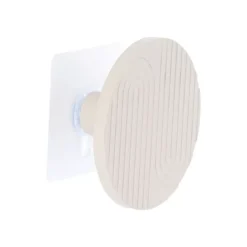 Attaccapanni adesivo in bambù (8 cm) Boho-chic Beige tortora