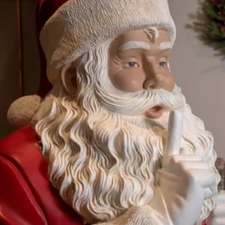 Babbo Natale Tradizionale Gigante (H182 cm) Klaus silenzio sto arrivando