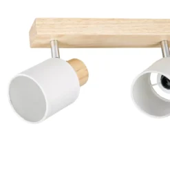 Binario 4 faretti paralume (L67 cm) Tissu Bianco