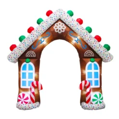Casa di pan di zenzero gonfiabile e luminosa (H270 cm) Il Chalet dei Dolci Multicolore