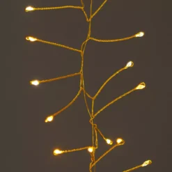 Cascata luminosa 1 m 600 Micro LED cavo oro 6 discese Bianco caldo e dorato caldo