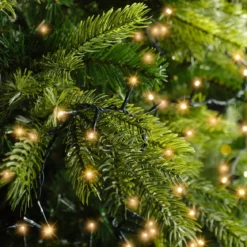 Catena luminosa 16 m 750 LED cavo verde Luxe Bianco caldo