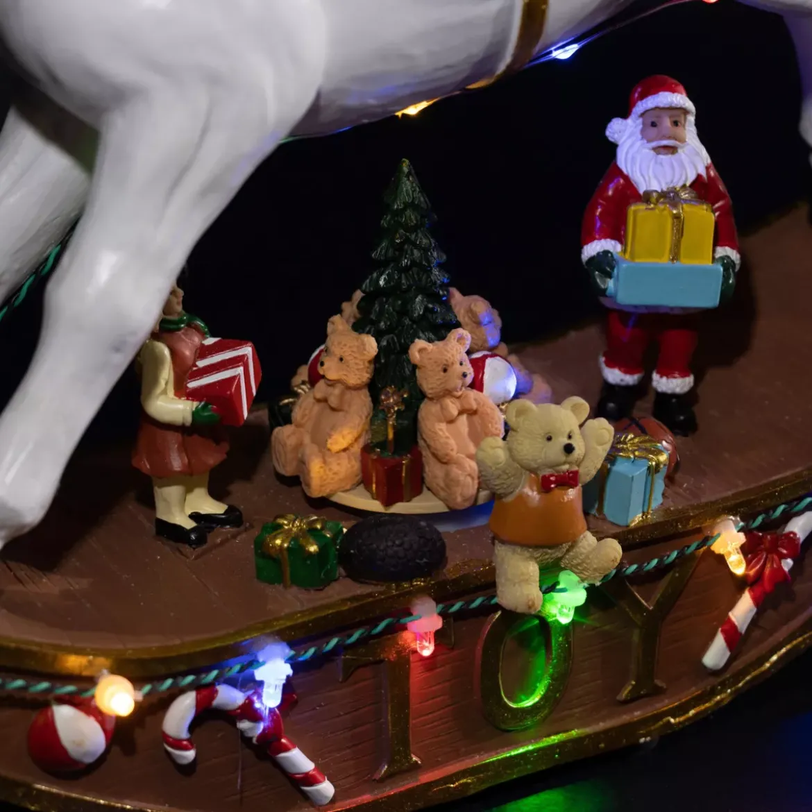 Cavallo a dondolo luminoso a pile 14 LED (H27 cm) Magia Multicolore