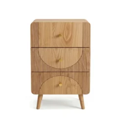 Comò cassettiera 3 cassetti in legno (H70 cm) Mila Naturale