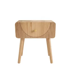Comodino in legno con 1 cassetto 1 cassetto in legno (H50 cm) Mila Naturale