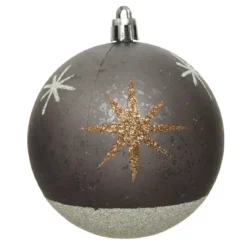 Confezione di 12 palline di Natale (Ø80 mm) Venus Grigio
