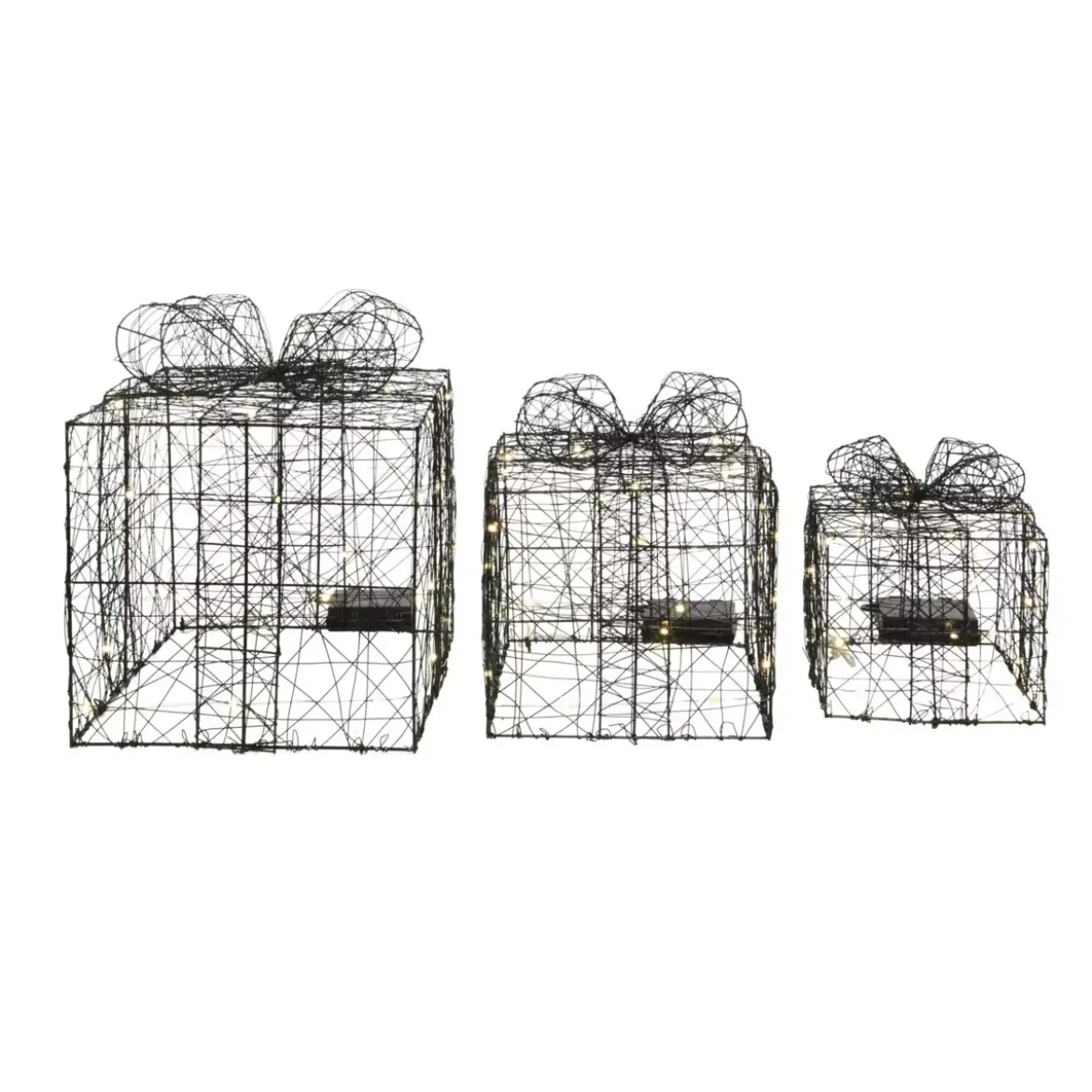 Confezione di 3 regali luminosi a pile Bianco caldo