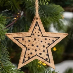 Confezione di 3 Stelle e albero di natale Naturale