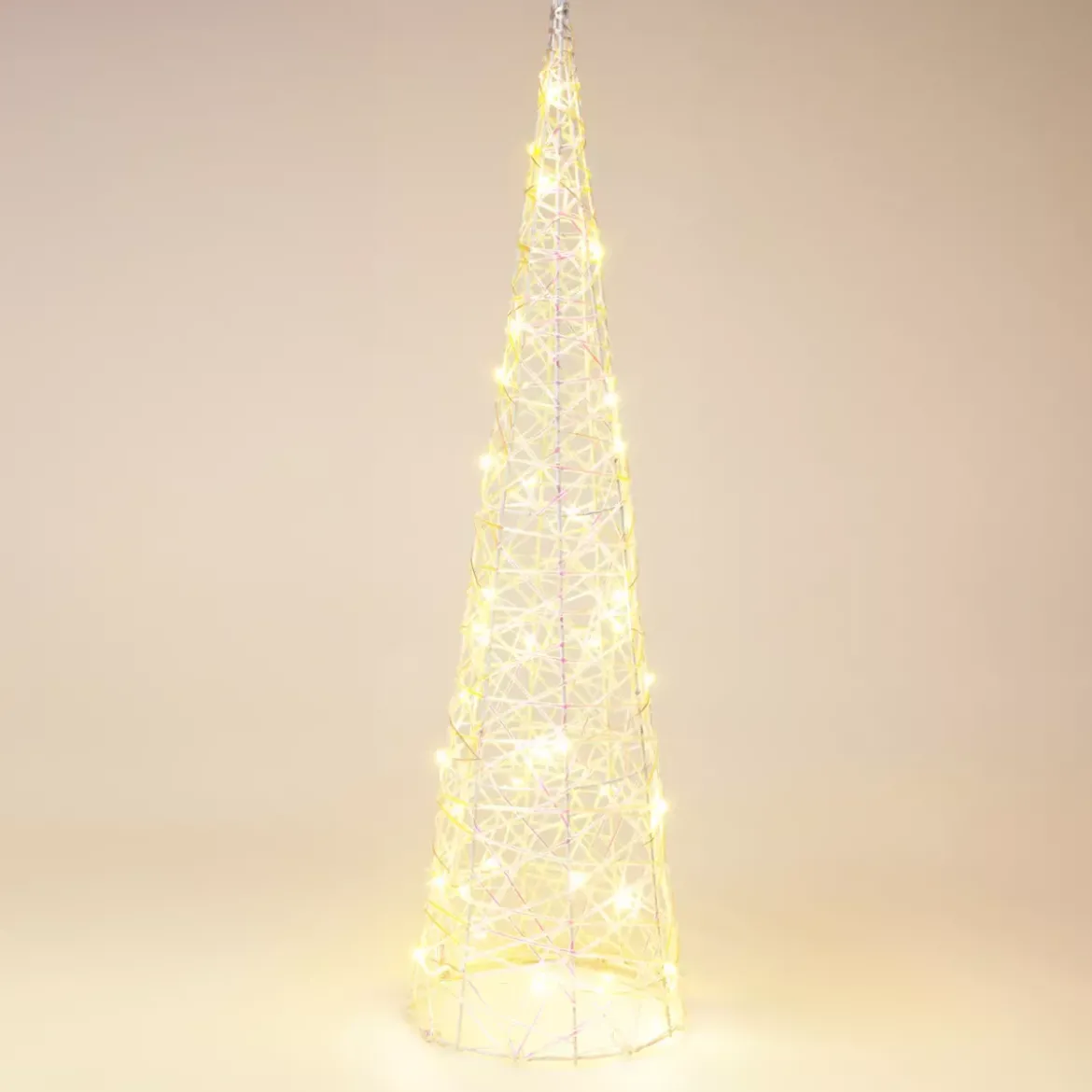 Cono luminoso a batteria 30 micro LED (H60 cm) Scintille Bianco caldo