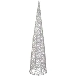 Cono luminoso con pile 40 micro LED (H80 cm) Scintille Bianco caldo