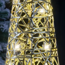 Cono luminoso con pile 30 micro LED (H60 cm) Éclats Bianco caldo