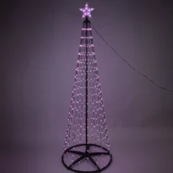 Cono Luminoso Digitale 370 Micro Led (H210 cm) Scintillante Nero e Multicolore