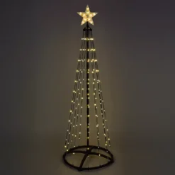 Cono luminoso Digital 154 Micro Led (H150 cm) Twinkling Nero e bianco caldo