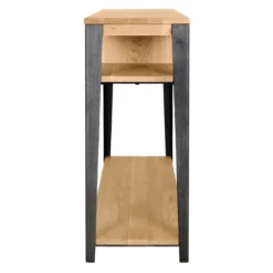 Consolle 1 cassetto in rovere massiccio e metallo (120 x 85 cm) Bristol Naturale