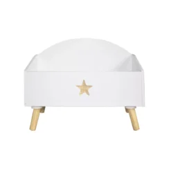 Contenitore porta giocattoli bambino legno (H44 cm) Stars Bianco