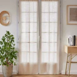 Coppia di tende a occhielli effetto lino (70 x 200 cm) Luca Beige