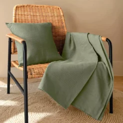 Copriletto cotone (220 x 250 cm) Léa Verde rosmarino