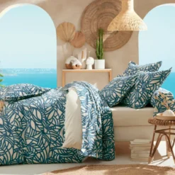 Copripiumino cotone lavato (260 x 240 cm) Serena Blu