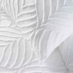 Copripiumino e due federe microfibra tuftata (260 x 240 cm) Heltie Bianco