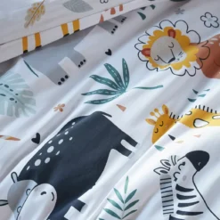 Copripiumino e federa per bambini in cotone (140 x 200 cm) Savana Multicolore