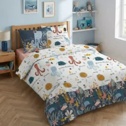 Copripiumino e una federa bambino cotone (240 cm) Octopia Multicolore