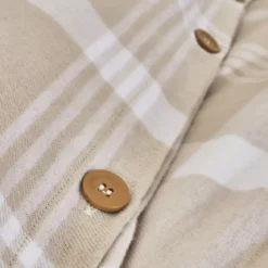 Copripiumino flanella di cotone (200 x 200 cm) Nina quadri Beige