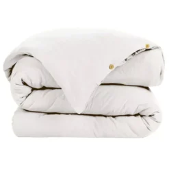 Copripiumino garza di cotone (140 x 200 cm) Gaïa Bianco chantilly
