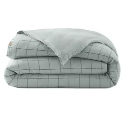 Copripiumino garza di cotone (240 x 220 cm) Gaïa Match Verde eucalipto