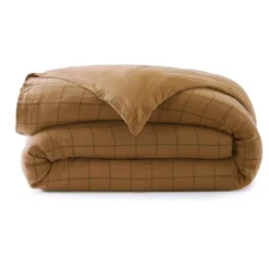 Copripiumino garza di cotone (260 x 240 cm) Gaïa Match Camel