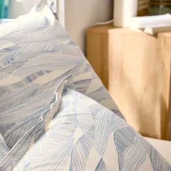 Copripiumino in cotone lavato (260 x 240 cm) Onde Blu