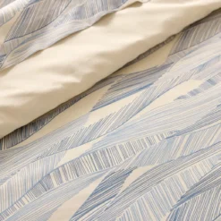 Copripiumino in cotone lavato (280 x 240 cm) Onde Blu