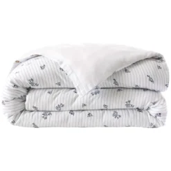 Copripiumino in garza di cotone reversibile (200 x 200 cm) Gaïa Iris Blu