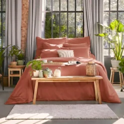 Copripiumino in lyocell Tencel™ lavato (240 x 220 cm) Olivia Terracotta