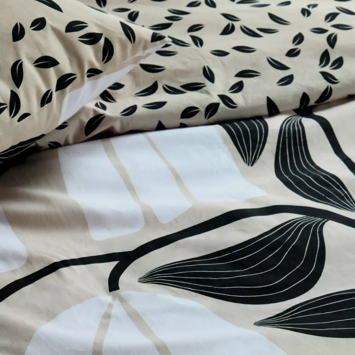 Copripiumino in percalle di cotone (240 x 220 cm) Joyna Beige